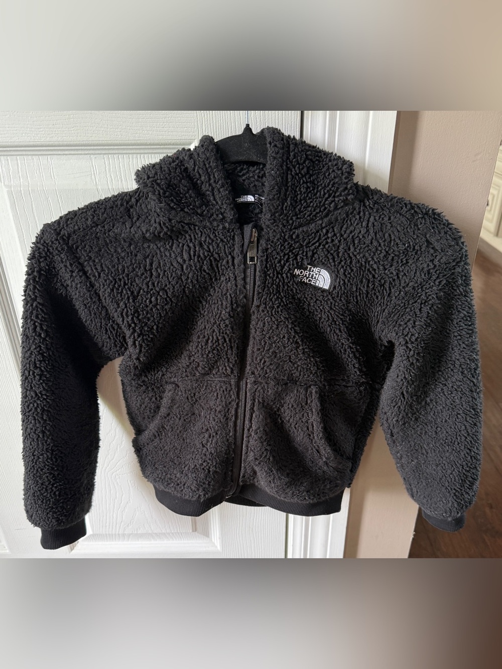 The North Face Kids Black Sherpa Fleece Zip Hoodie